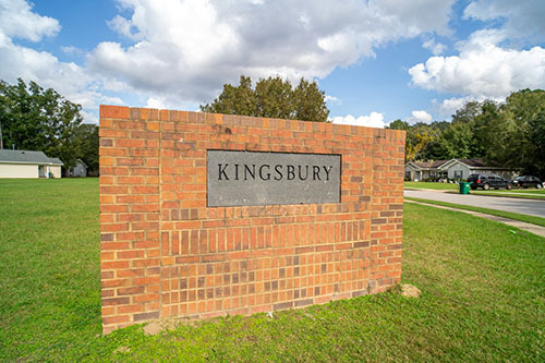 Kingsbury brick sign